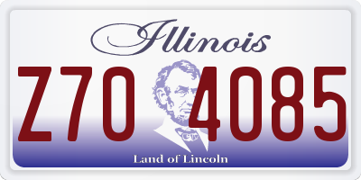 IL license plate Z704085
