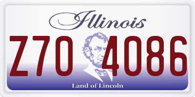 IL license plate Z704086
