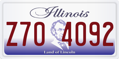 IL license plate Z704092