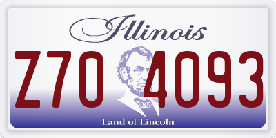 IL license plate Z704093