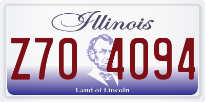 IL license plate Z704094