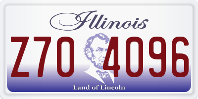 IL license plate Z704096