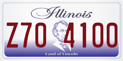 IL license plate Z704100