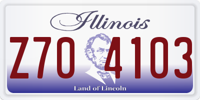 IL license plate Z704103