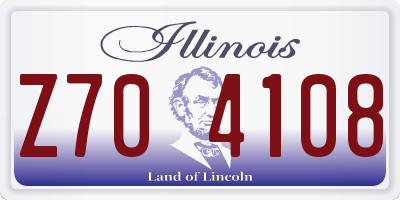 IL license plate Z704108