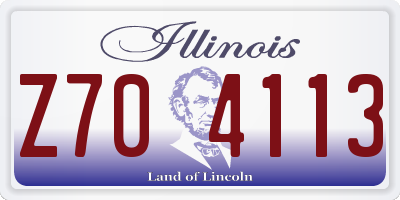 IL license plate Z704113