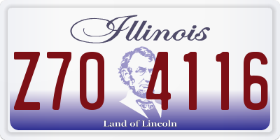 IL license plate Z704116