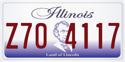 IL license plate Z704117