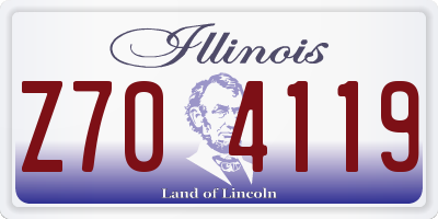 IL license plate Z704119