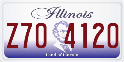 IL license plate Z704120