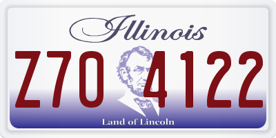 IL license plate Z704122