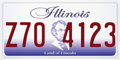 IL license plate Z704123