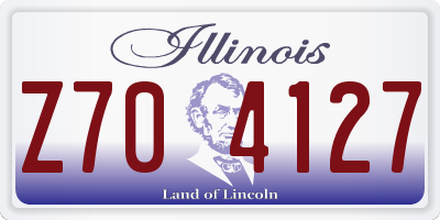 IL license plate Z704127
