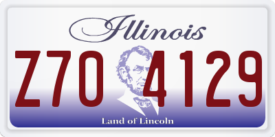 IL license plate Z704129