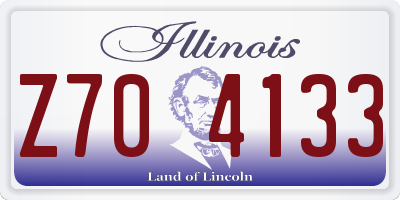 IL license plate Z704133