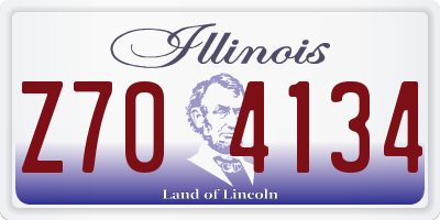 IL license plate Z704134