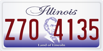 IL license plate Z704135