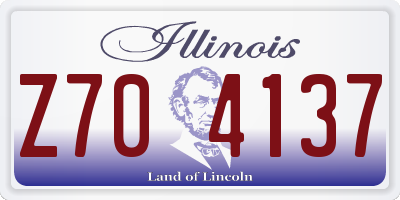 IL license plate Z704137