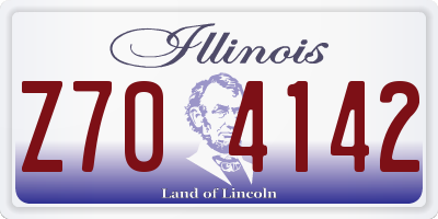 IL license plate Z704142