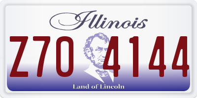 IL license plate Z704144