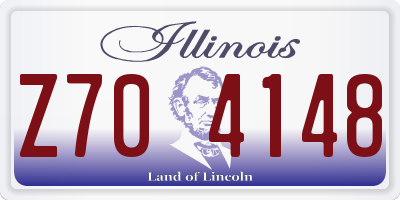 IL license plate Z704148