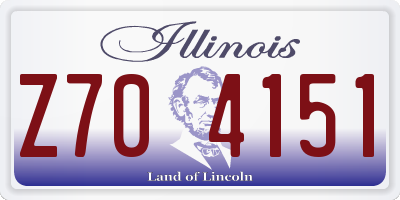 IL license plate Z704151