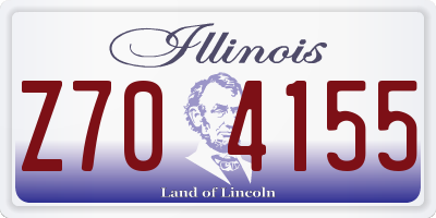 IL license plate Z704155