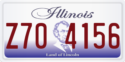 IL license plate Z704156