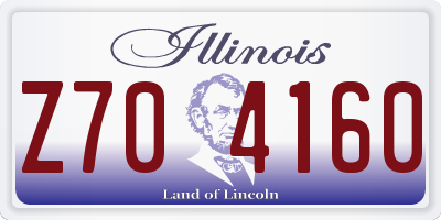 IL license plate Z704160