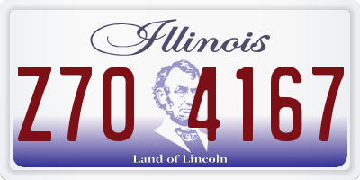 IL license plate Z704167