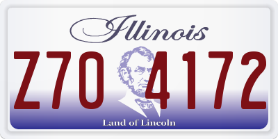 IL license plate Z704172
