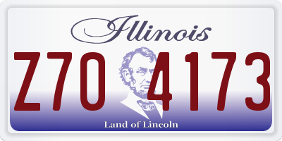 IL license plate Z704173