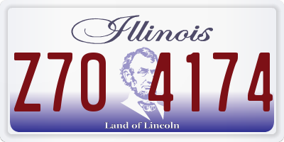 IL license plate Z704174