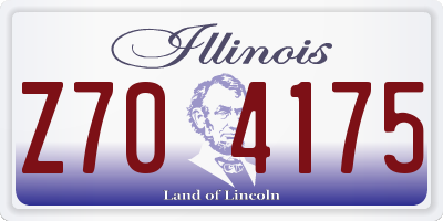 IL license plate Z704175