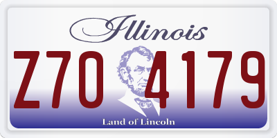 IL license plate Z704179