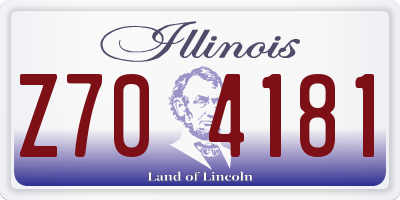 IL license plate Z704181