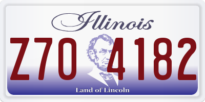 IL license plate Z704182