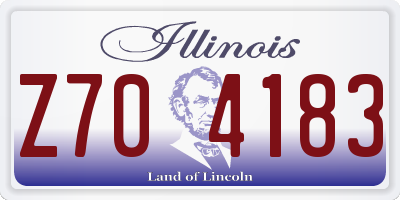 IL license plate Z704183