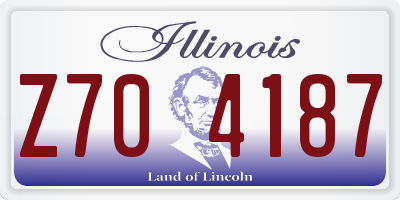 IL license plate Z704187