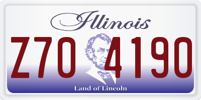 IL license plate Z704190