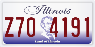 IL license plate Z704191
