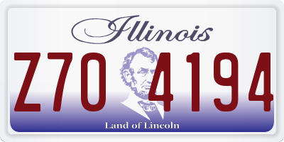 IL license plate Z704194