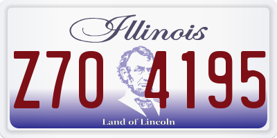 IL license plate Z704195