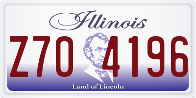 IL license plate Z704196