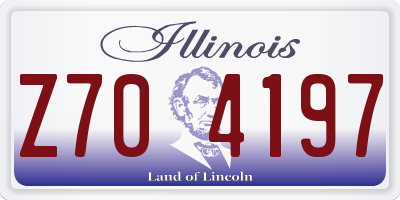 IL license plate Z704197