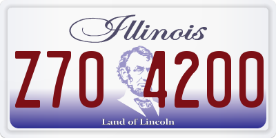 IL license plate Z704200