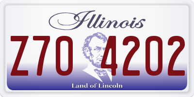 IL license plate Z704202