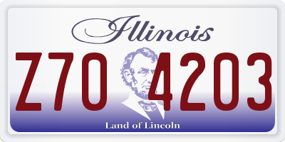 IL license plate Z704203