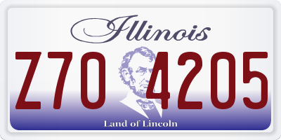 IL license plate Z704205