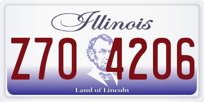 IL license plate Z704206